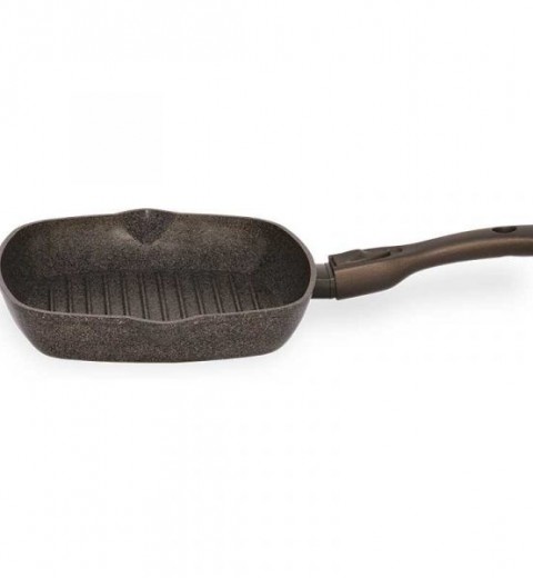 Сковорода-гриль з антипригарним покриттям Граніт-Браун 28143П ТМ Біол, фото