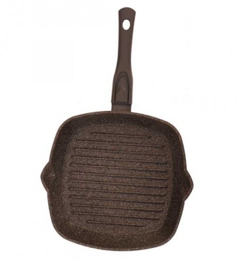 Сковорода-гриль з антипригарним покриттям Граніт-Браун 26143П ТМ Біол, фото 3