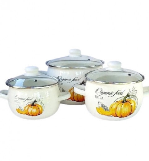 Набір каструль №6926 Idilia зі скляними кришками ТМ Epos, фото