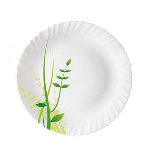 Тарелка мелкая с рельефным бортом 25,4 см Fluted Green Herbs LARAH, фото